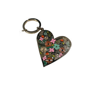 Chico's Heart Flower Metal Keychain
